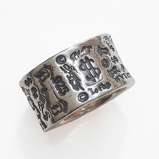 約18号　ビルウォールレザーエグゼクティブグラフィティバンドリング シルバーリング 中古 silver Bill Wall Leather Executive Graffiti Band Ring_4