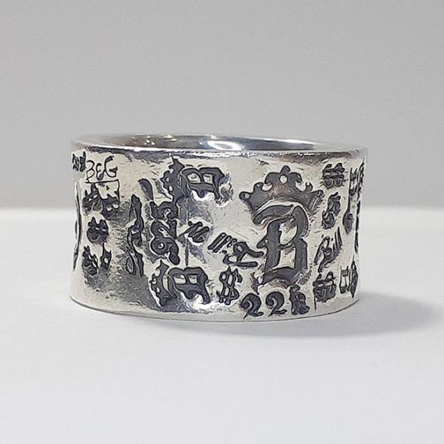 約18号　ビルウォールレザーエグゼクティブグラフィティバンドリング シルバーリング 中古 silver Bill Wall Leather Executive Graffiti Band Ring_8