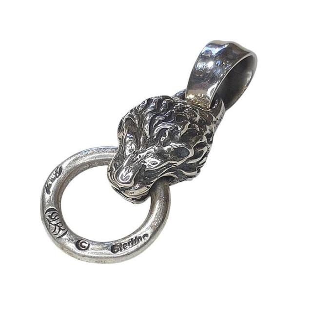 ビルウォールレザー ミディアム ライオン ヘッド ペンダントトップ 9N958 シルバー 中古 Bill Wall Leather medium lion head silver pendant