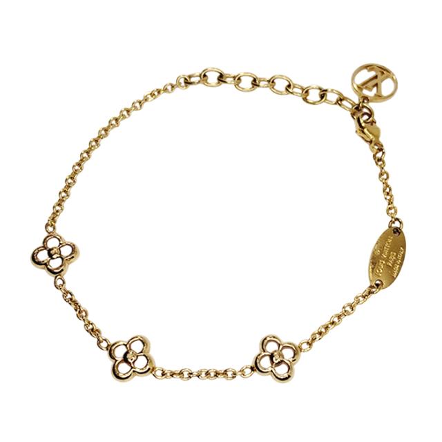 ルイ・ヴィトン ブレスレット M68127 GP ゴールドカラー フラワーフル LVサークル フラワーモチーフ3P 中古 LOUIS VUITTON
