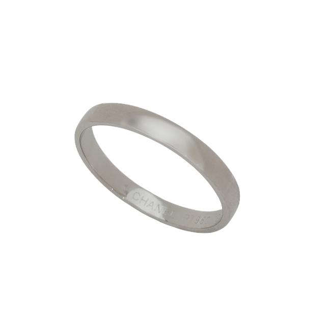 19号 美品　シャネル プラチナ製 甲丸リング Pt950 磨き仕上げ済 中古 CHANEL