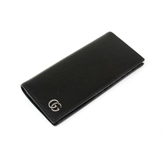 美品　グッチ GGマーモント 二つ折り長財布 428740 ロングウォレット ブラック スムース レザー メンズ 中古　GUCCI_3