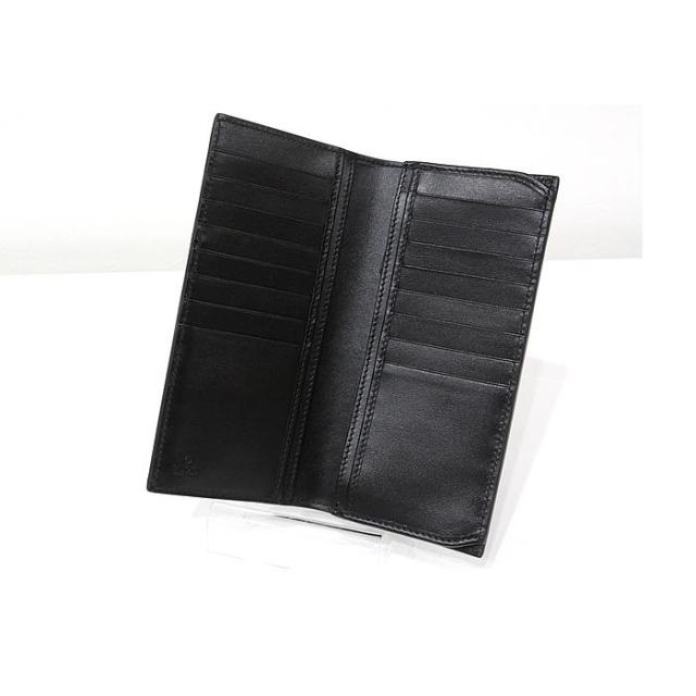 美品　グッチ GGマーモント 二つ折り長財布 428740 ロングウォレット ブラック スムース レザー メンズ 中古　GUCCI_5