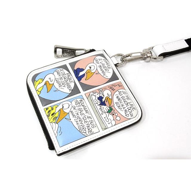 未使用 美品 モンクレール カートゥーン フラット ウォレット コミックラベルストラップ付ウォレット CARTOON FLAT WALLET F07 ホワイト 6C00002 M3188 MONCLER_1