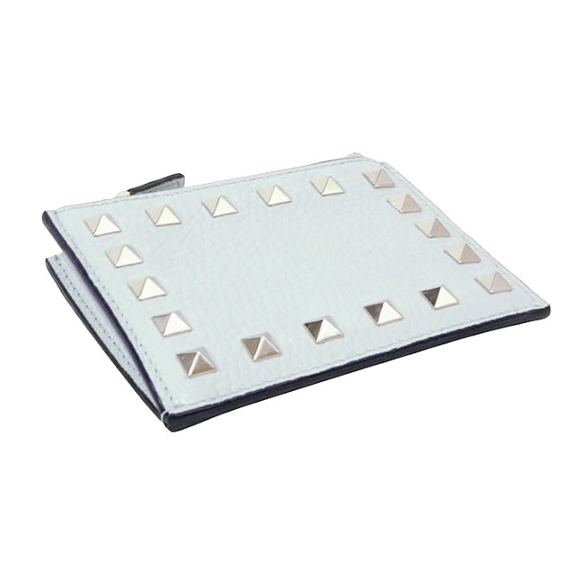 未使用 美品　ヴァレンティノ ガラヴァーニ ロックスタッズ カードホルダー レザー スカイグレー　6W2P0AI8VSH カードケース VALENTINO　GARAVANI_3