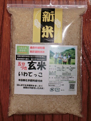 【発送中】五分づき玄米10ｋｇ×1袋★送料無料（沖縄除く）【岩手県二戸市産・御礼・贈り物・ご家庭用・10ｋｇ・品種-いわてっこ】いわてひろファーム関口農園【田んぼで化学肥料ゼロのお米】遠赤外線乾燥・色彩選別済