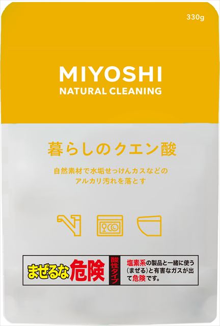 【送料込・まとめ買い×24個セット】ミヨシ石鹸 暮らしのクエン酸 330g