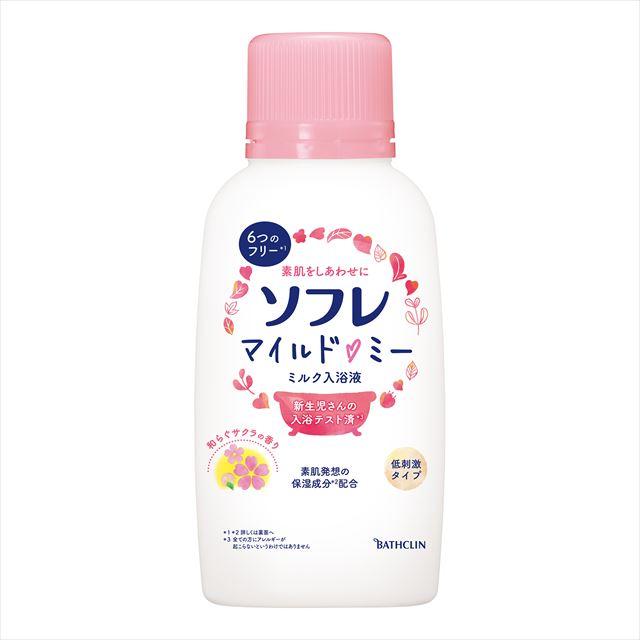 【送料込・まとめ買い×12個セット】バスクリン ソフレ マイルド・ミー ミルク 入浴液 和らぐサクラの香り 720ml