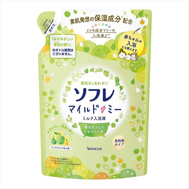 【送料込・まとめ買い×12個セット】バスクリン ソフレ マイルド・ミー ミルク入浴液 みずみずしい果実の香り 600mL