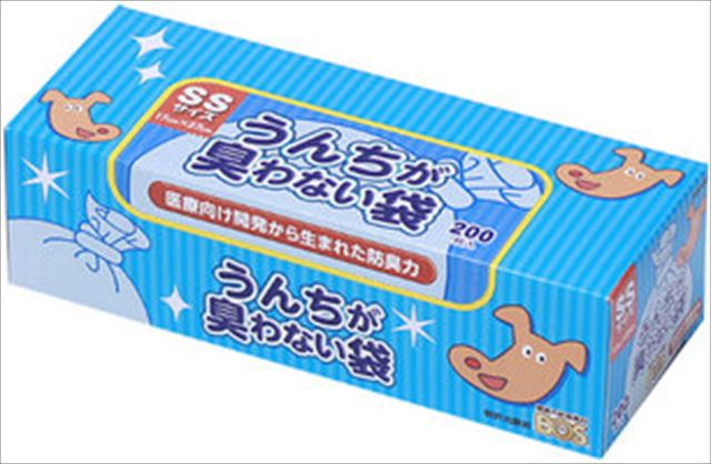 【送料込・まとめ買い×10個セット】クリロン化成 うんちが臭わない袋 BOS ペット用 SSサイズ 200枚入