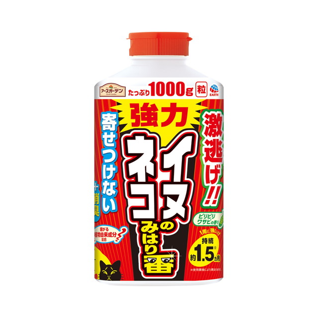 【送料込・まとめ買い×10個セット】アース製薬 アースガーデン 強力 イヌ ネコのみはり番 1000g