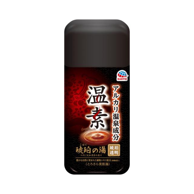 【送料込・まとめ買い×10個セット】アース製薬 温素 琥珀の湯 600g アルカリ温泉成分 炭酸ナトリウム 配合