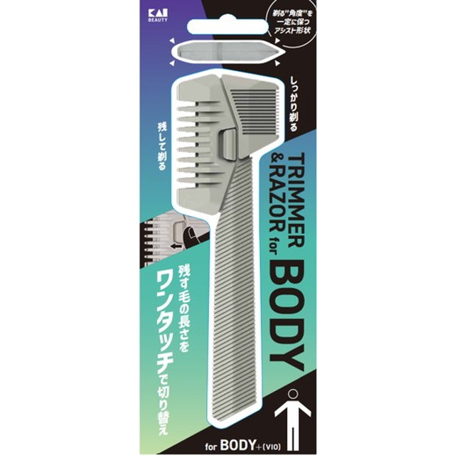 【送料込・まとめ買い×10個セット】貝印 ヘアトリマー & レザーフォーボディ 剃刀