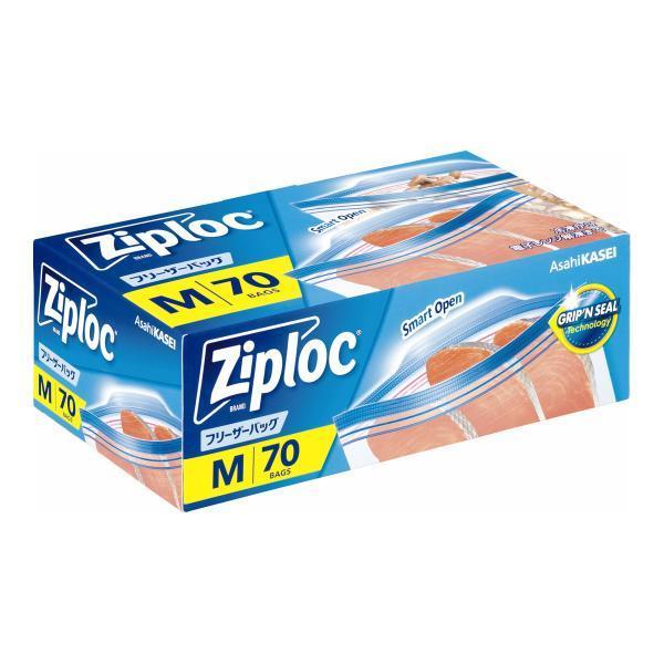 【送料込・まとめ買い×10個セット】旭化成 Ziploc ジップロック フリーザーバッグ M 70枚入