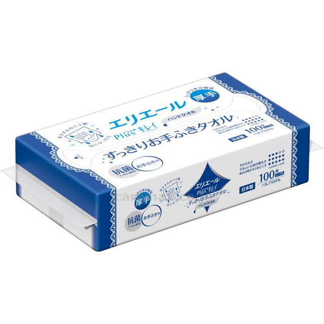 【送料込・まとめ買い×60個セット】大王製紙 エリエール エリエールPlus+ キレイ すっきり お手ふきタオル 100枚入