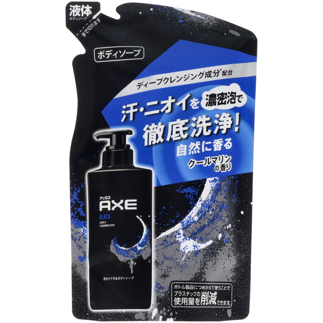 【送料込・まとめ買い×18個セット】ユニリーバ AXE アックス フレグランス ボディソープ ブラック クールマリンの香り つめかえ用 280g