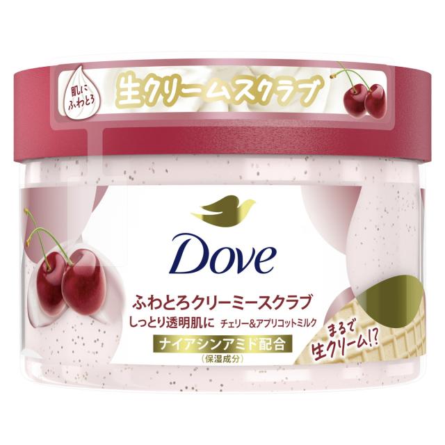 【送料込・まとめ買い×10個セット】ユニリーバ Dove ダヴ クリーミー スクラブ チェリー & アプリコットミルク 298g
