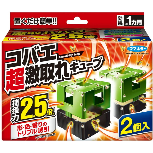 【送料込・まとめ買い×10個セット】フマキラー コバエ 超激取れ キューブ 2個入