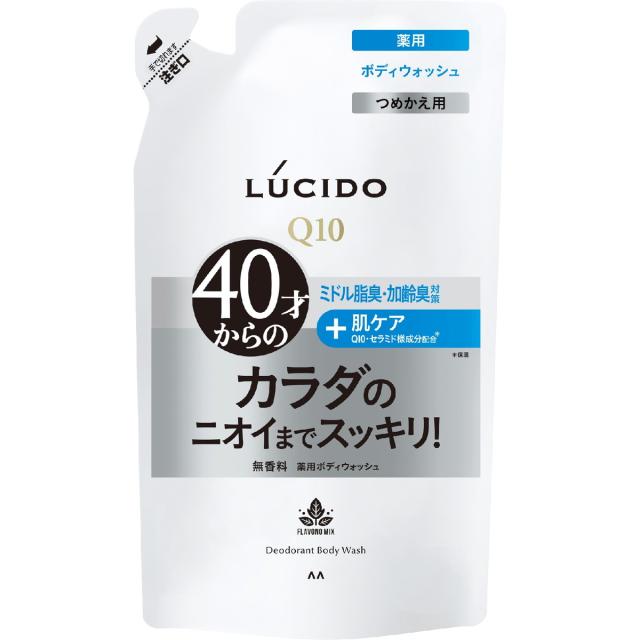 【送料込・まとめ買い×12個セット】マンダム ルシード 40才からの 薬用 デオドラント ボディウォッシュ つめかえ用 380ml