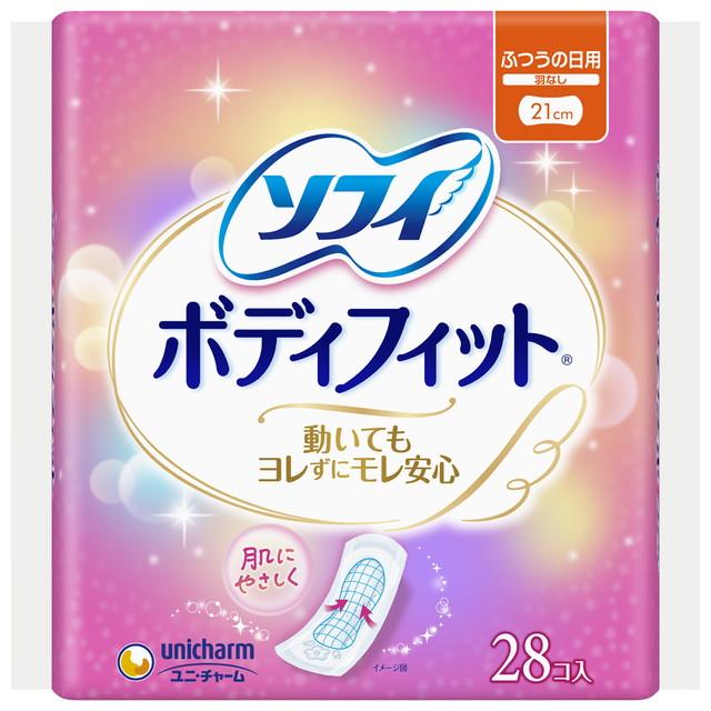 【送料込・まとめ買い×36個セット】ユニ・チャーム ソフィ ボディフィット 羽なし 28コ入 ふつうの日用 生理用ナプキン