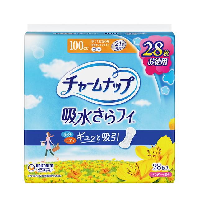 【送料込・まとめ買い×10個セット】ユニ・チャーム チャームナップ 吸水サラフィ 多くても安心用 28枚