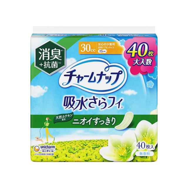 【送料込・まとめ買い×10個セット】ユニ・チャーム チャームナップ 吸水さらフィ ニオイすっきり 安心の少量用 23cm 30cc 消臭タイプ 40枚