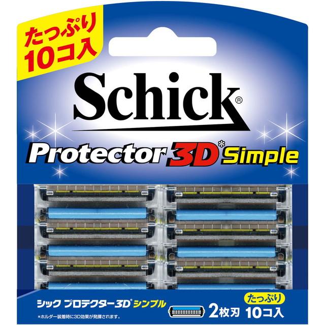 【送料込・まとめ買い×3個セット】シック schick プロテクター 3Dシンプル 替刃 10個入