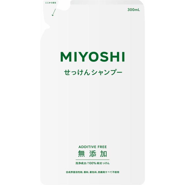 【送料込・まとめ買い×20個セット】ミヨシ石鹸 無添加 せっけん シャンプー つめかえ用 300ml