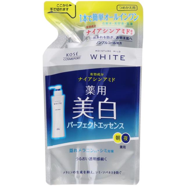 【送料込・まとめ買い×10個セット】コーセーコスメポート モイスチュアマイルド ホワイト薬用美白 パーフェクトエッセンス つめかえ用 200ml