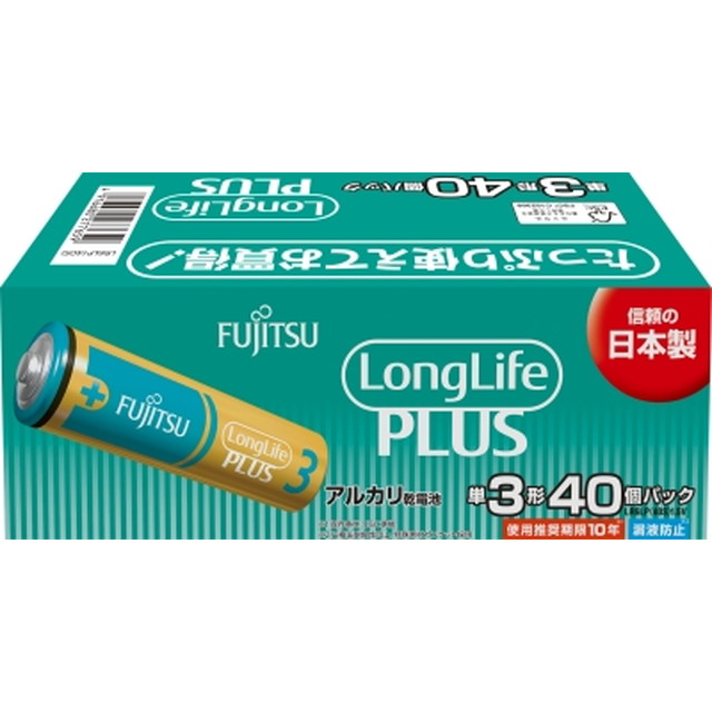 【送料込・まとめ買い×10個セット】FDK FUJITSU Long LifePLUS ロング ライフプラス アルカリ 乾電池 LR6LP(40S) 単3形 40個パック