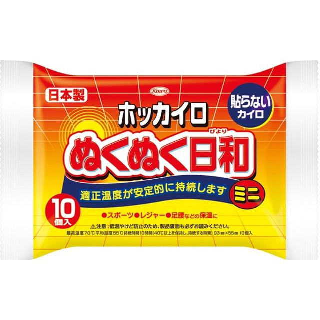 【送料込・まとめ買い×48個セット】興和 ホッカイロ ぬくぬく日和 貼らない ミニ 10個入