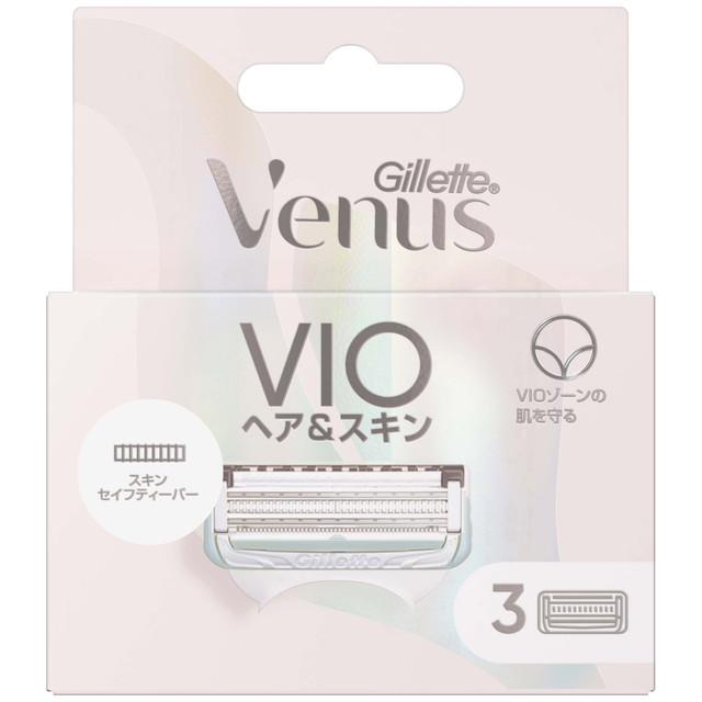 【送料込・まとめ買い×10個セット】P&amp;G ジレット ヴィーナス VIOヘア&amp;スキン カミソリ 替刃3個入