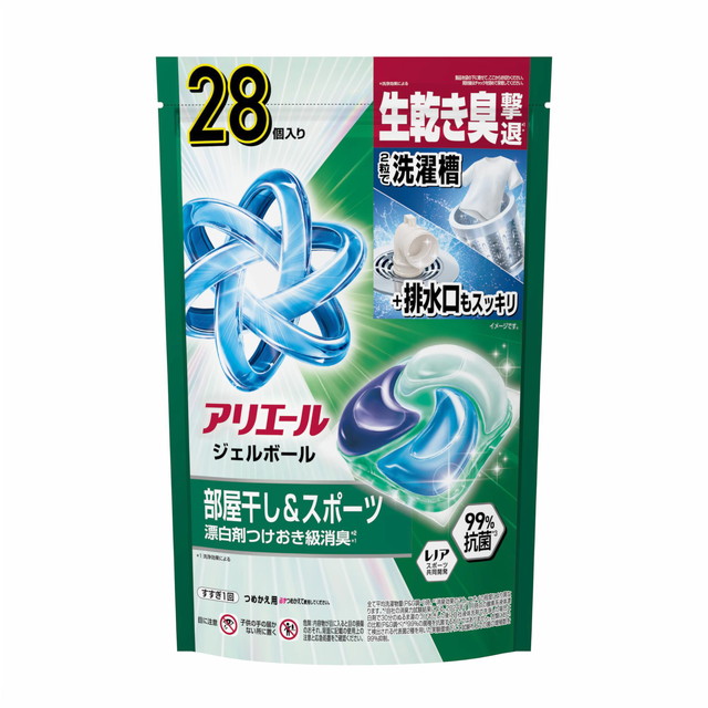 【送料込・まとめ買い×10個セット】P&amp;G アリエール ジェルボールプロ 部屋干し用 詰替え ハイパージャンボサイズ 28個入 洗濯用洗剤
