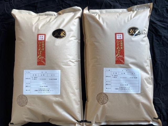 米 玄米 ひとめぼれ玄米２０ｋｇ（１０ｋｇ×２袋） 令和7年度 宮城県北産