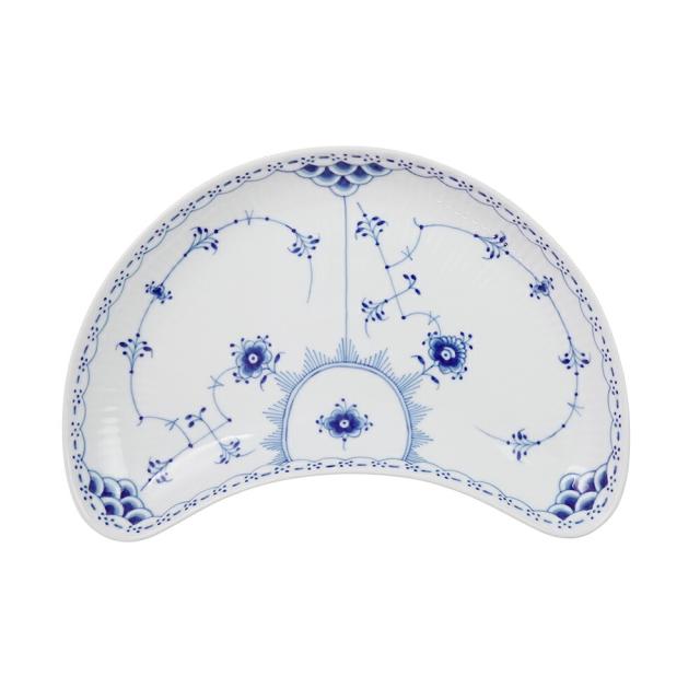 ロイヤルコペンハーゲン ブルーフルーテッド ハーフレース クレセントディッシュ 22cm 1-102-352