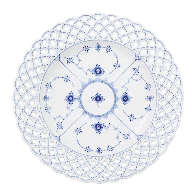 ロイヤルコペンハーゲン ブルーフルーテッド フルレース プレート オープンワーク 25cm 1-103-638