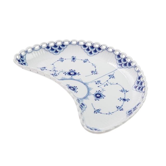 ロイヤルコペンハーゲン ブルーフルーテッド フルレース クレセントディッシュ 22cm 1-103-352