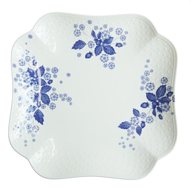 ウェッジウッド (WEDGWOOD) ストロベリー ブルーム インディゴ スクエアプレート 27cm