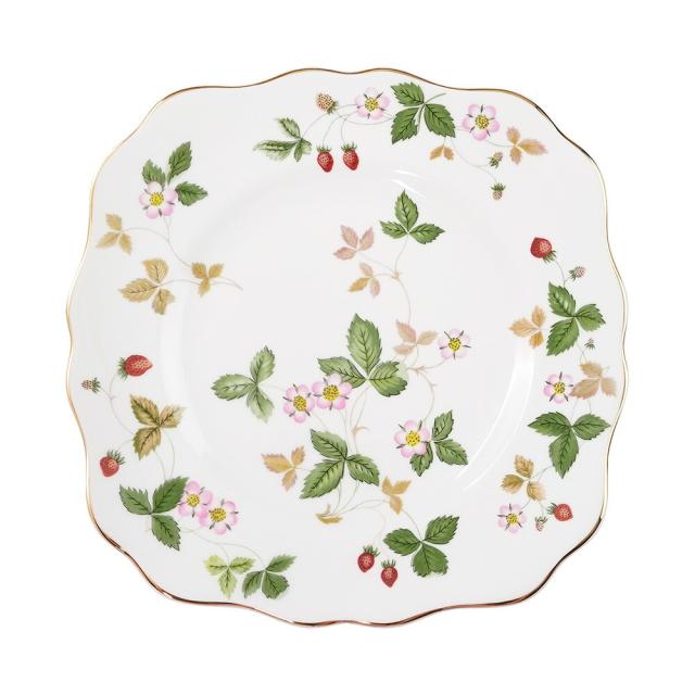 【イギリス製】ウェッジウッド (WEDGWOOD) ワイルドストロベリー デザートスクエア 21cm