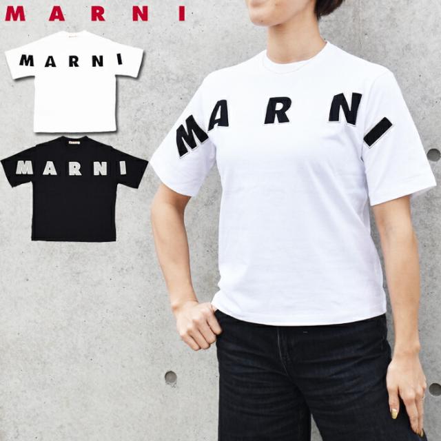 MARNI KIDS マルニキッズ 半袖クルーネックTシャツ 全2色 ※大人も着用可能 ショート丈 M01733 M00RF レディース キッズ ロゴ刺繍 カットソー 半袖 クルーネック OVER FIT