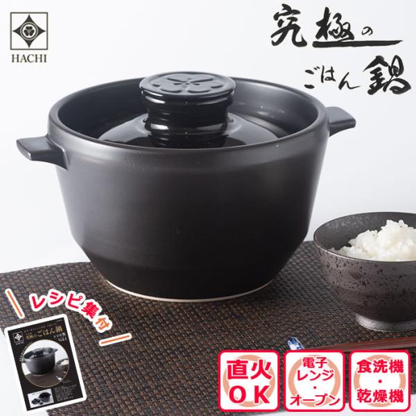 究極のごはん鍋 HACHI 3合炊 【レシピ付】 有田焼 八右衛門窯 お鍋 ご飯鍋 炊飯器 直火 電子レンジ オーブン 冷凍 食洗機 乾燥機 遠赤外線 大慶 日本製 CRC-2b ※配送除外地域あり