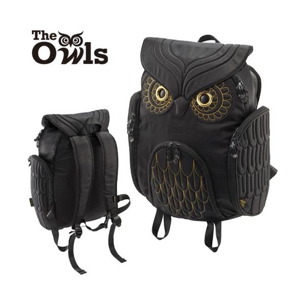 ミミズククラシック バックパック Lサイズ OW381 【送料無料】  BLK ゴールドエンブロ MORN CREATIONS 梟 リュックサック カバン 鞄 バッグ ギフト プレゼント フクロウ ブラック モーンクリエイションズ OW-381 ※配送除外地域あり