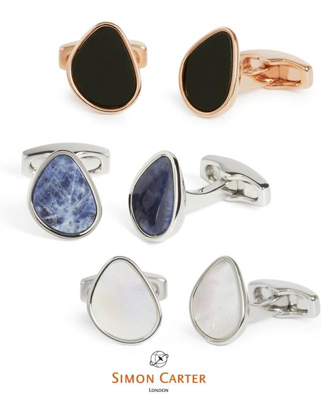 カフス ブランド サイモンカーター Simon Carter  organic pebble 天然石 ギフト プレゼント送料無料
