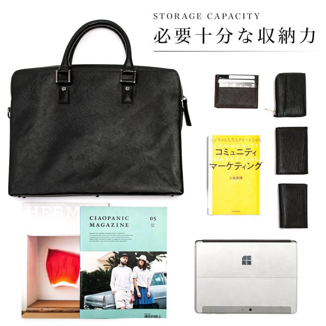 ビジネスバッグ メンズ ブリーフケース 本革 牛革 スリム ショルダー 軽量 大容量収納 書類 ファイル 2way_7