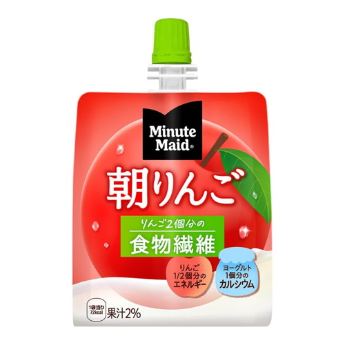 【4ケース】コカ・コーラ ミニッツメイドゼリー 朝リンゴ 180gパウチ *96個