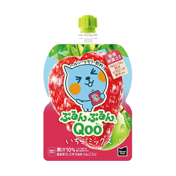 【2ケース】コカ・コーラ ミニッツメイド ぷるんぷるんQoo(クー) いちごミックス 125g パウチ *60個
