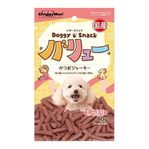 【1ケース】【お取り寄せ対象品】ドギーマンハヤシ スナックバリュー かつおジャーキー 80g [ドギースナックバリュー] *80個