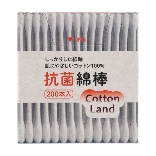 ◆50個セット/平和　コットンランド抗菌綿棒紙箱入　２００本 [平和メディク]