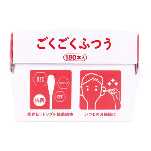 ◆60個セット/平和　トリプル抗菌綿棒ごくごくふつう　１８０本 [平和メディク]