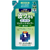 【1ケース】【お取り寄せ対象品】ペットキレイ 低刺激皮フを守るリンスインシャンプー 愛犬用 つめかえ用 400ml[ライオン商事] *24個